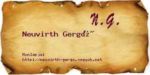 Neuvirth Gergő névjegykártya